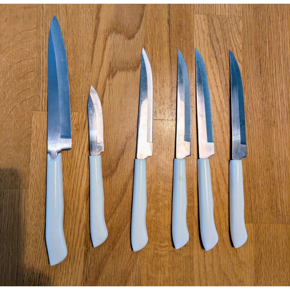 Vtg Household Japan Stainless Corning Blue Cornflower Knive Set Of 6 - Picture 2 of 9